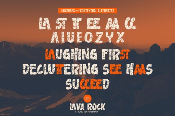 Lavarock Font PNG with transparent background - Preview 1