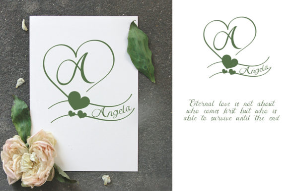 Love Sweet Monogram Font PNG with transparent background - Preview 1