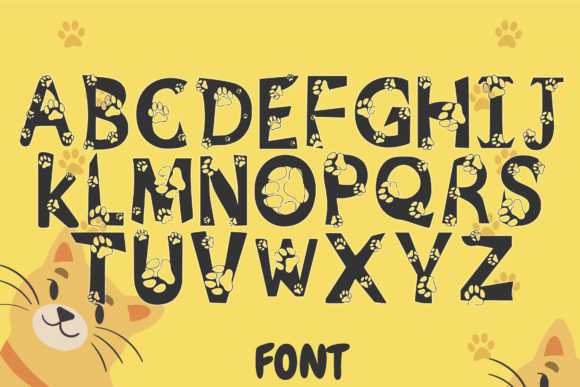 My Cat's Paw Font PNG with transparent background - Preview 1