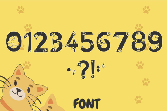 My Cat's Paw Font PNG with transparent background - Preview 2