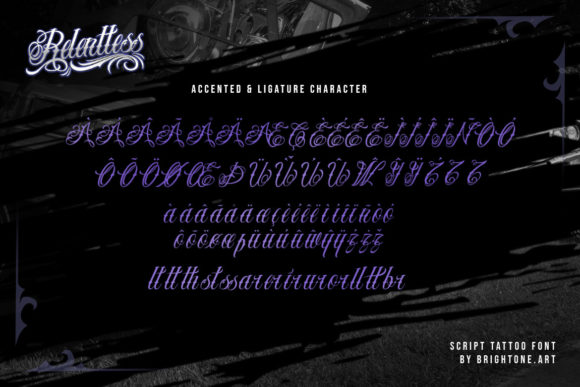 Relentless Font PNG with transparent background - Preview 3