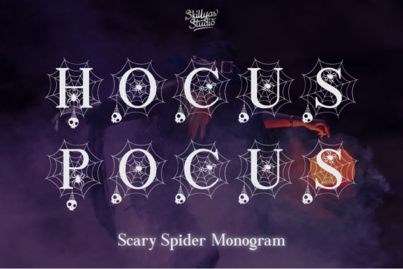 Scary Spider Monogram Font PNG with transparent background - Preview 3