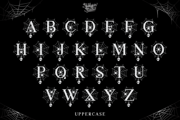 Scary Spider Monogram Font PNG with transparent background - Preview 4