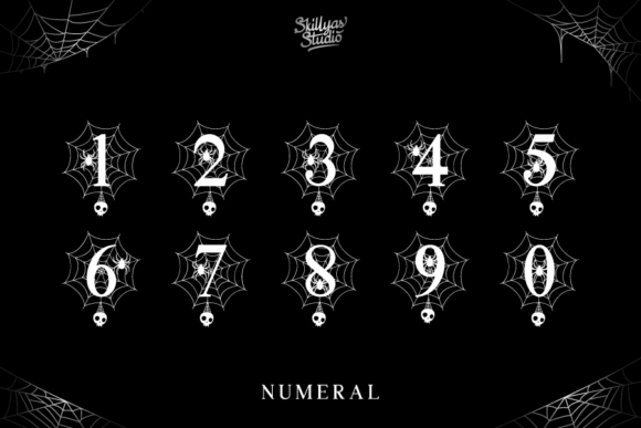 Scary Spider Monogram Font PNG with transparent background - Preview 6