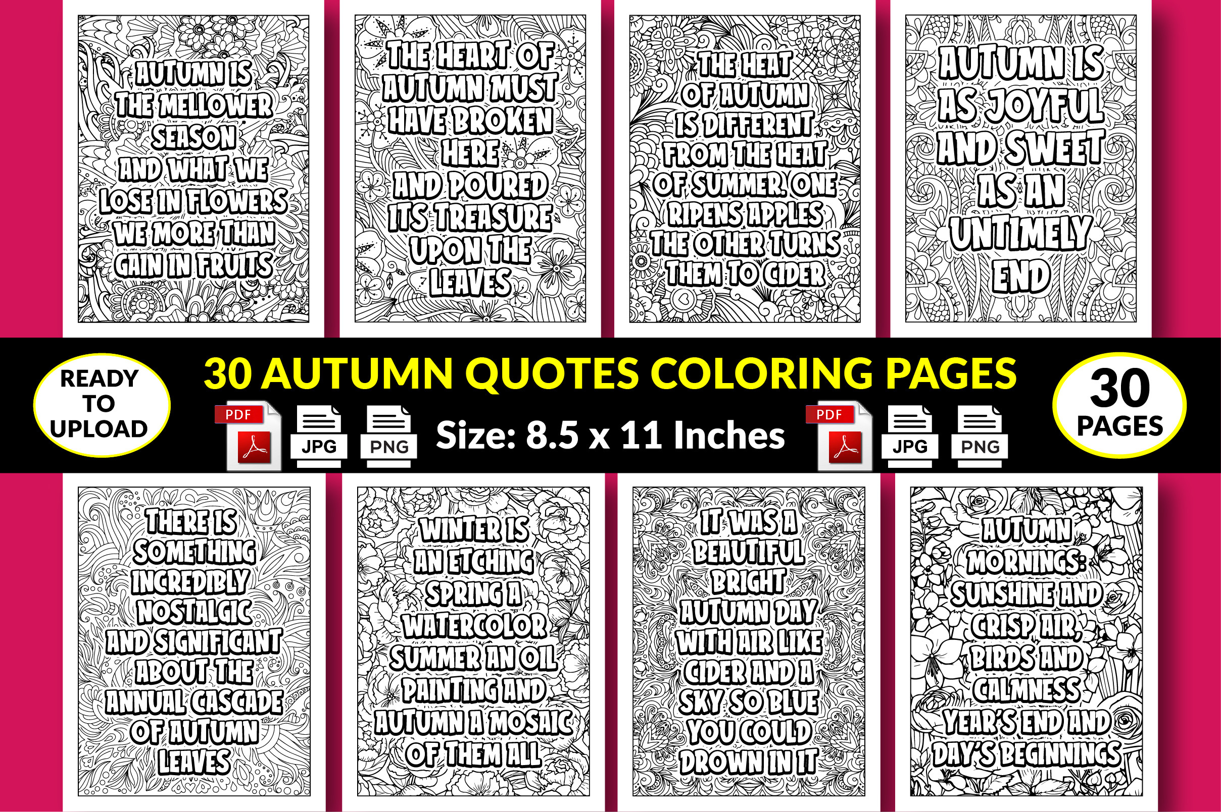 Autumn Coloring Book Pages for Adult