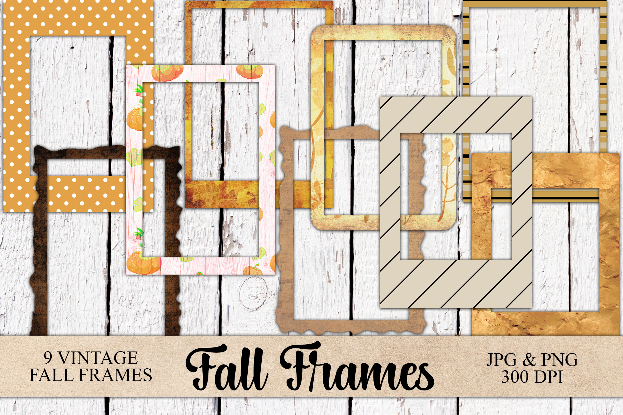 Digital Vintage Fall Photo Frames