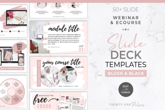 Pink creative Webinar and Course Slide Deck Template for Canva