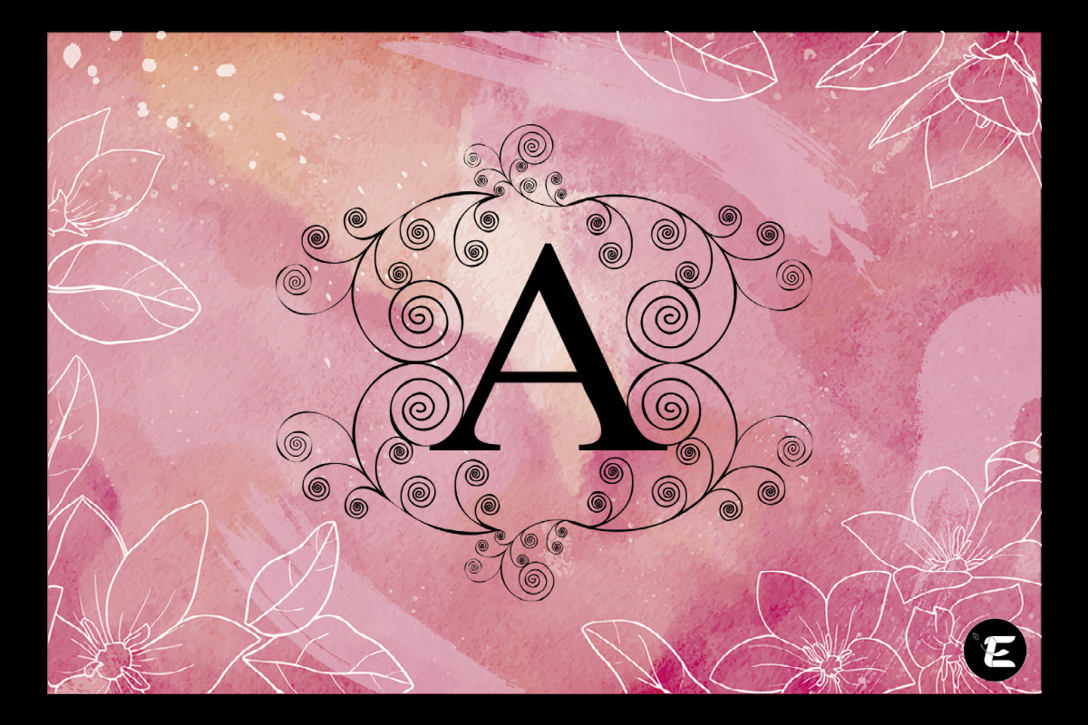 Floral Monogram font preview by grafikestelle in a floral monogram style