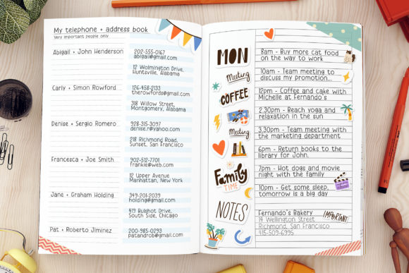 Life Planner Duo Font PNG with transparent background - Preview 1