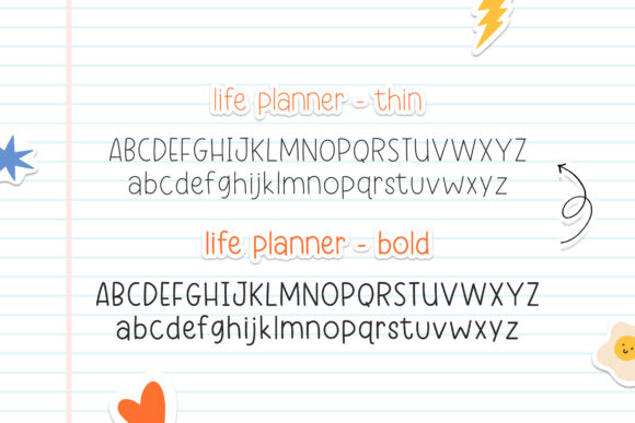 Life Planner Duo Font PNG with transparent background - Preview 5