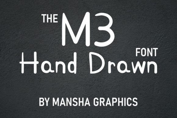 M3 Hand Drawn Font PNG with transparent background - Preview 1