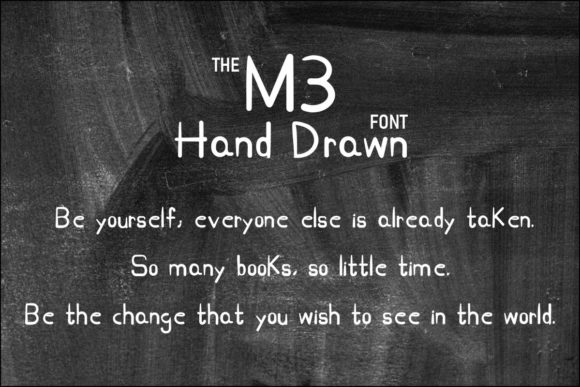M3 Hand Drawn Font PNG with transparent background - Preview 2