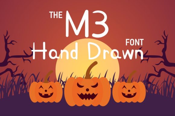 M3 Hand Drawn Font PNG with transparent background - Preview 4