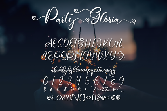Party Gloria Font font preview - 4