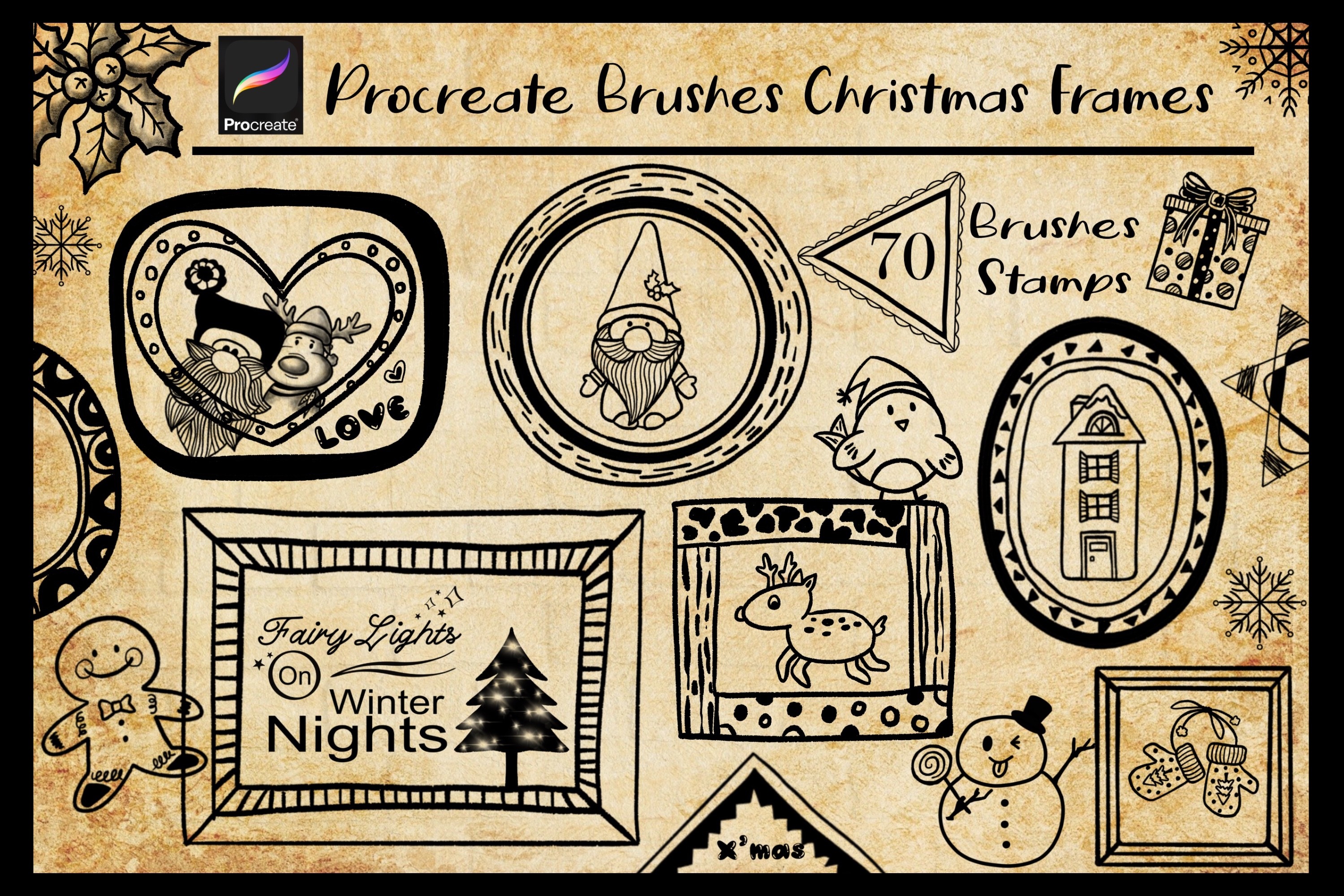 Procreate Brushes Christmas Frames