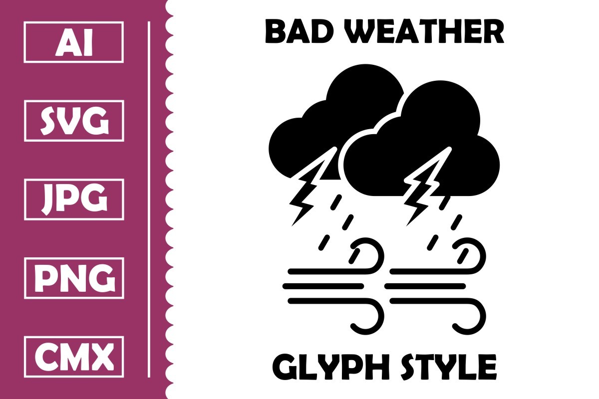 Bad Weather Vector Glyph Icon Design Graphic by Pexelpy · Creative Fabrica