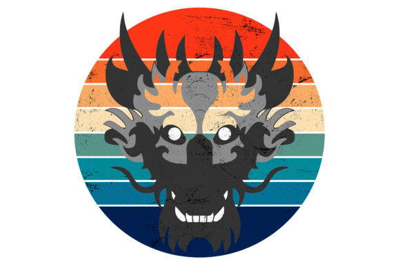 Chinese New Year Dragon Head Retro Art