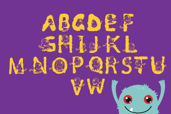 Monster Ay Font PNG with transparent background - Preview 1