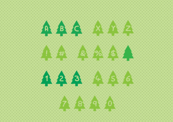 Play Xmas Tree Font PNG with transparent background - Preview 1