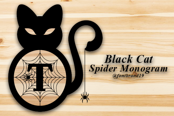 Black Cat Spider Monogram Font - Preview 5