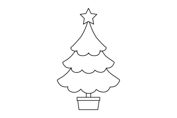 Christmas Tree Outline Icon-099