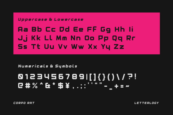 Corpo Rat Font PNG with transparent background - Preview 1