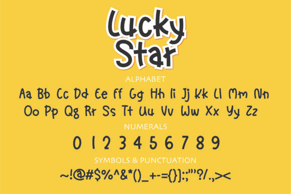 Lucky Star Font PNG with transparent background - Preview 1
