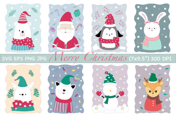 Merry Christmas with Cute Characters