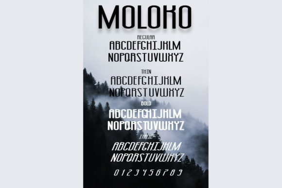 Moloko Font PNG with transparent background - Preview 3