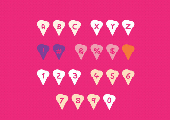 Play Ice Cream Font PNG with transparent background - Preview 1