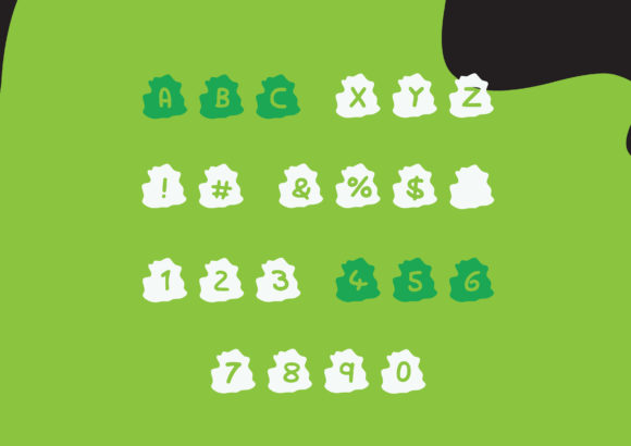 Play Splat Font PNG with transparent background - Preview 1