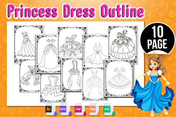 Princess and Barbie Fashion Dress Bundle Graphic by Md Abu Saeid  Creative  Fabrica