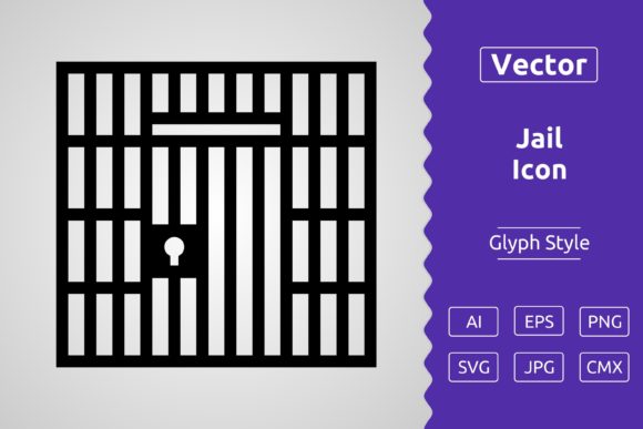 Vector Jail Glyph Icon