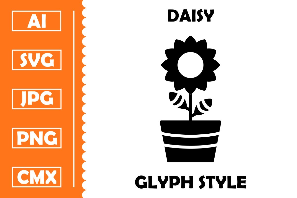 Daisy Vector Glyph Icon Design Graphic by Pexelpy · Creative Fabrica