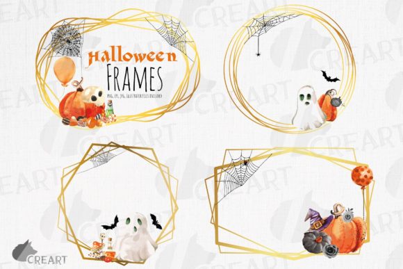 Halloween Golden Geo Frames for Invite