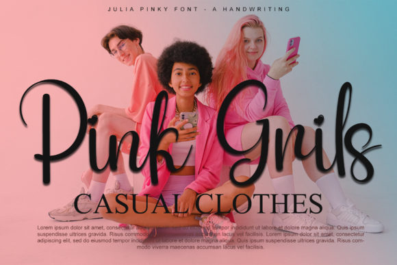 Julia Pinky Font PNG with transparent background - Preview 2