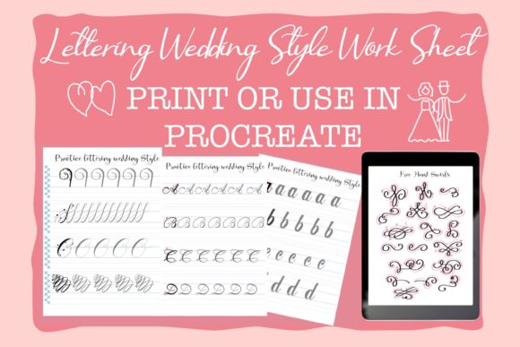 Lettering Wedding Style Work Sheet Graphic KDP Interiors By PJ Fonttein
