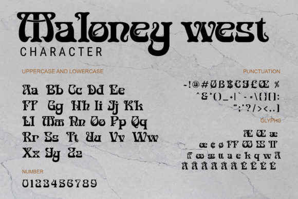 Maloney West Font PNG with transparent background - Preview 4