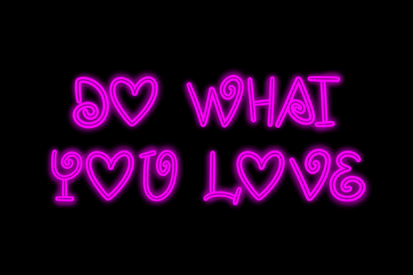 Neon Lolly Font PNG with transparent background - Preview 1