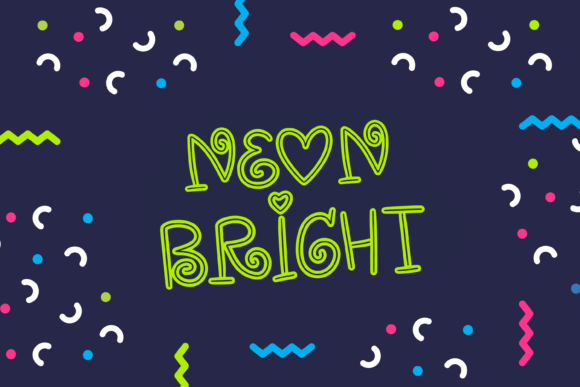 Neon Lolly Font PNG with transparent background - Preview 2