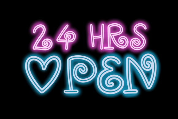 Neon Lolly Font PNG with transparent background - Preview 5
