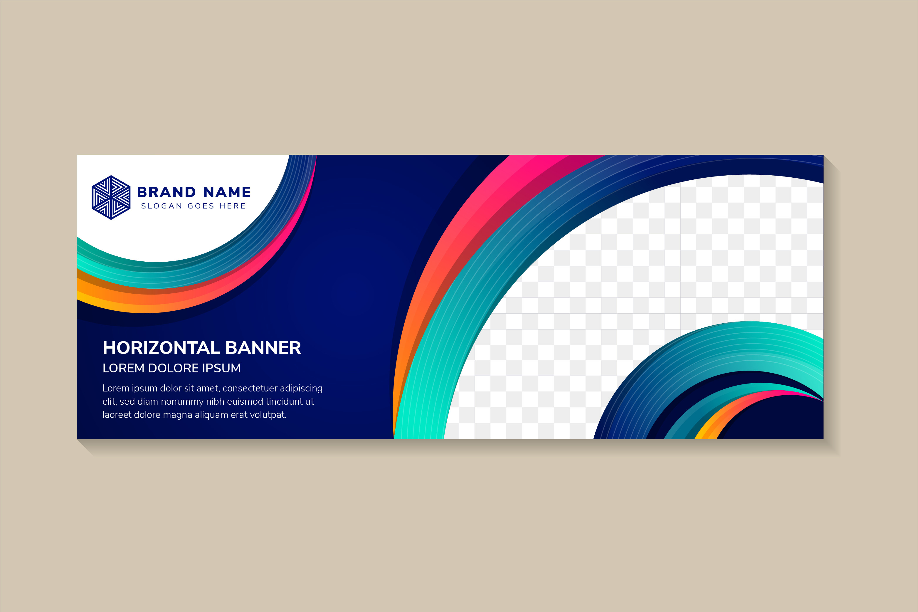 Colorful Horizontal Banner Curve Blue Graphic by noory.shopper ...