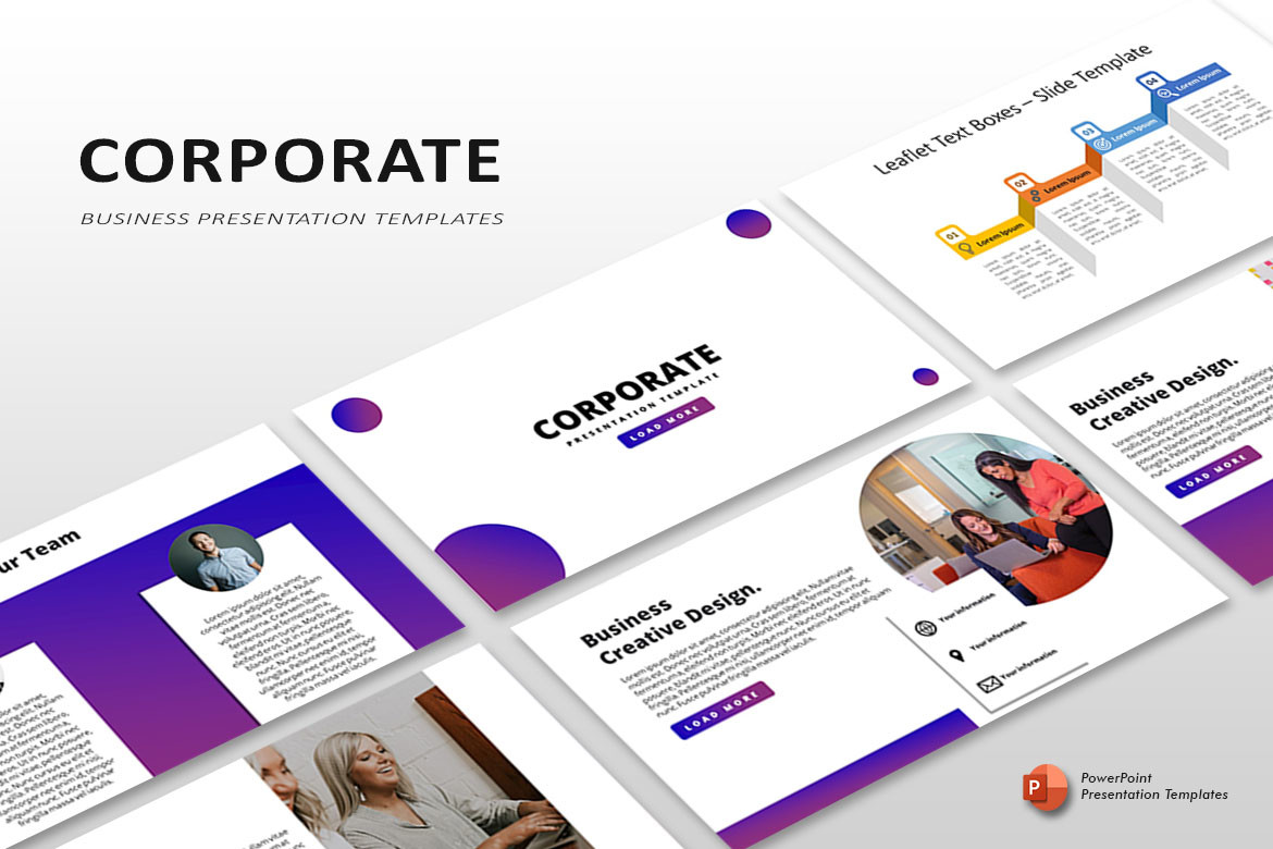 Plantilla de PowerPoint corporativa con 25 diapositivas editables