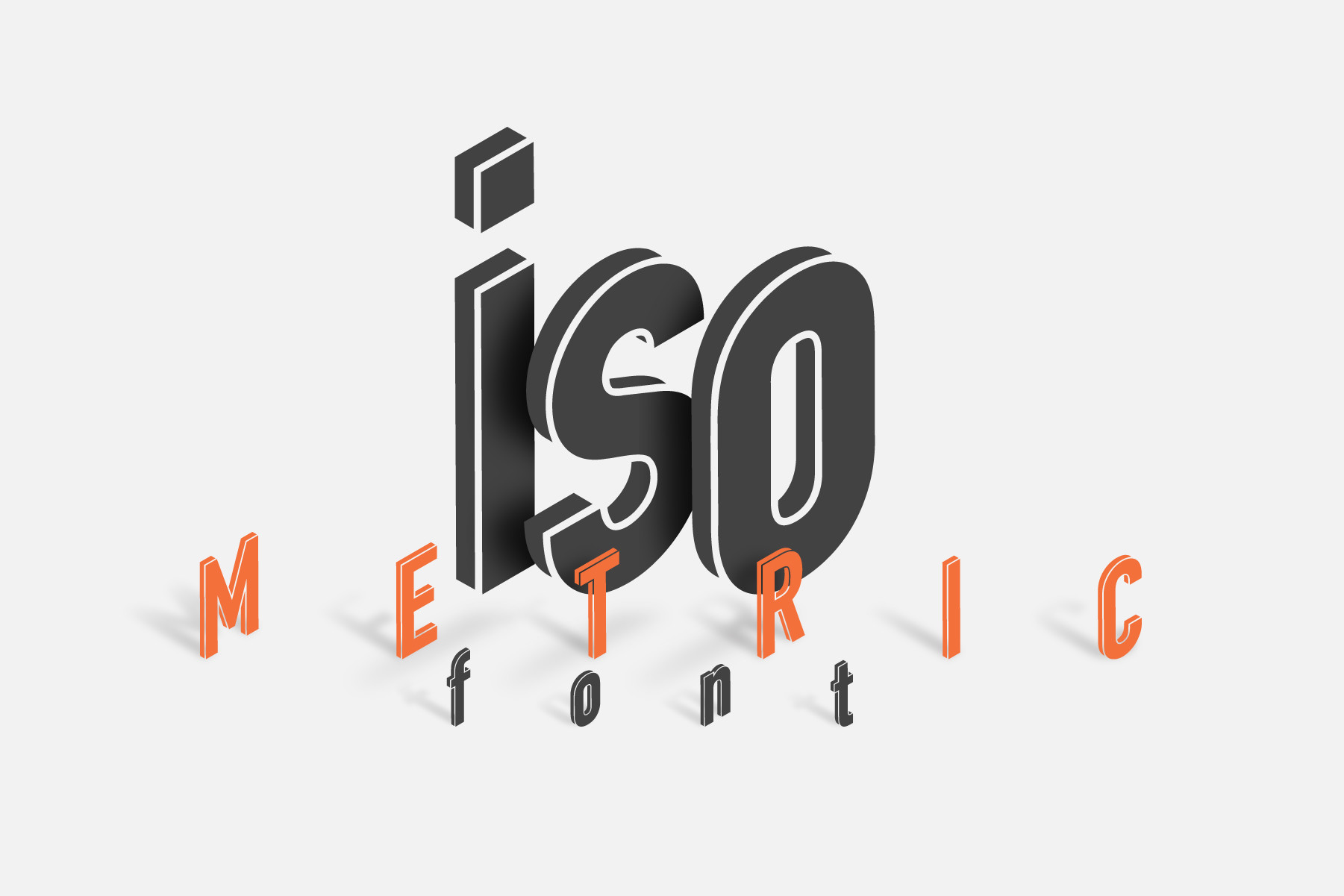 Isometric preview, isometric-style lettering