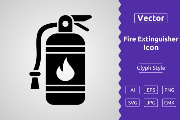 Vector Fire Extinguisher Glyph Icon