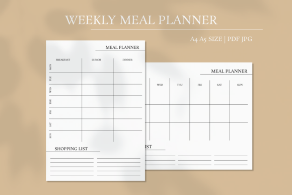 Weekly Meal Planner Printable