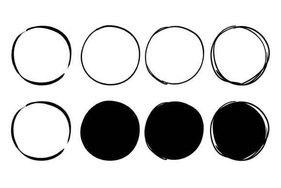Circle Frame Doodle Gráfico Ilustrações para Impressão Por Devita Ayu Silvianingtyas