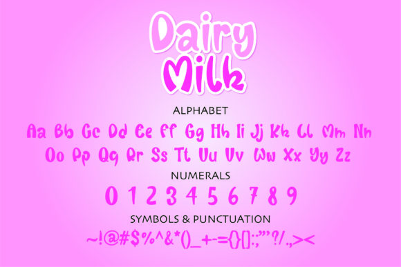 Dairy Milk Font - Preview 1