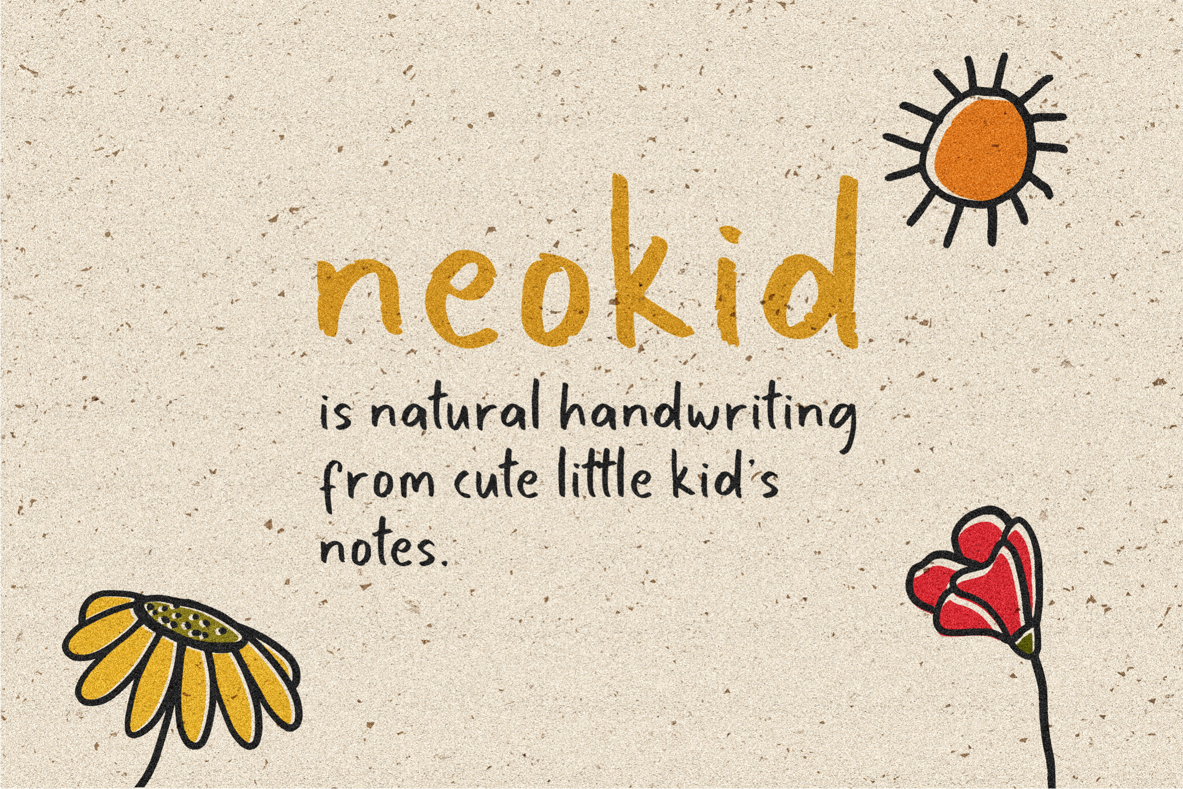 Neokid kids handwriting font natural pencil style