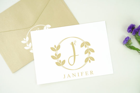 Nature Green Monogram Font PNG with transparent background - Preview 1